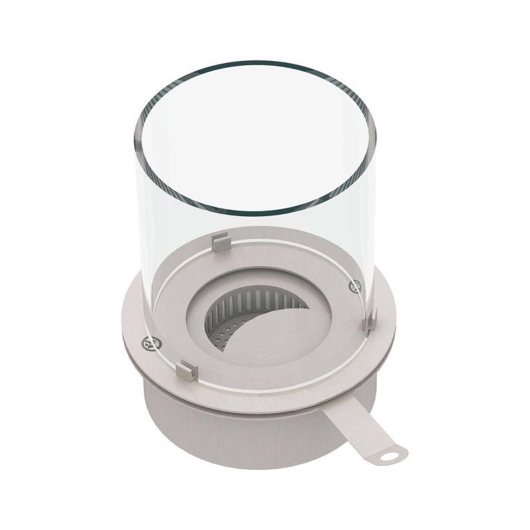 Bruciatore Dscalabrell, Fornello, Elemento riscaldante, Inceneritore, Made in Italy, 30x30 h36 cm, Grigio e Trasparente