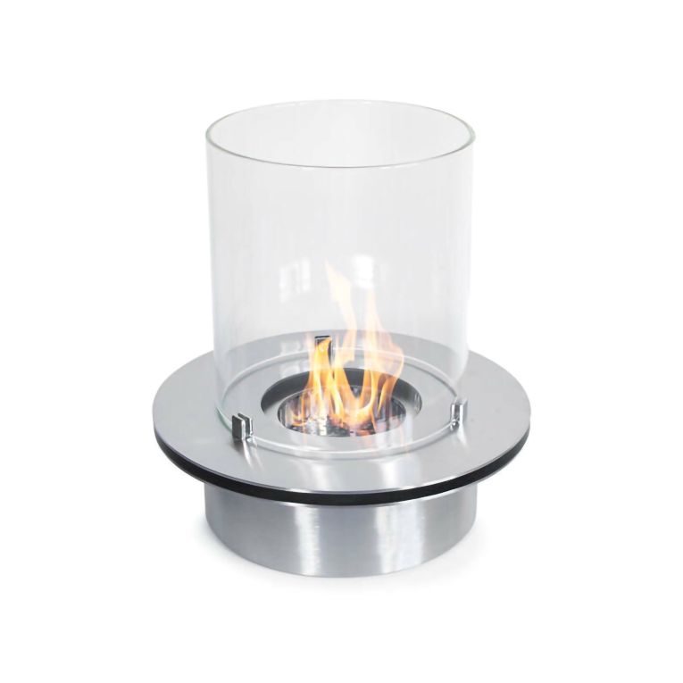 Bruciatore Dscanzian, Fornello, Elemento riscaldante, Inceneritore, Made in Italy, 35x35 h36 cm, Grigio e Trasparente