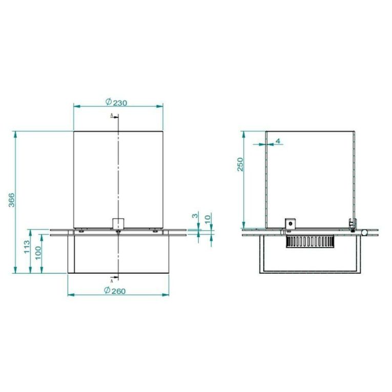 Bruciatore Dscanzian, Fornello, Elemento riscaldante, Inceneritore, Made in Italy, 35x35 h36 cm, Grigio e Trasparente