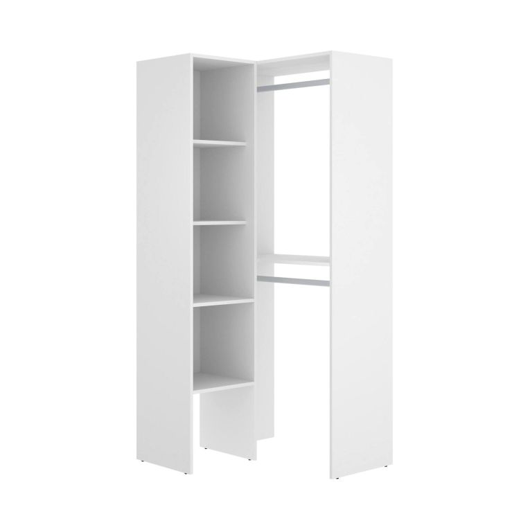 Cabina armadio angolare 5 ripiani bianca 79x185h cm - Arpagone