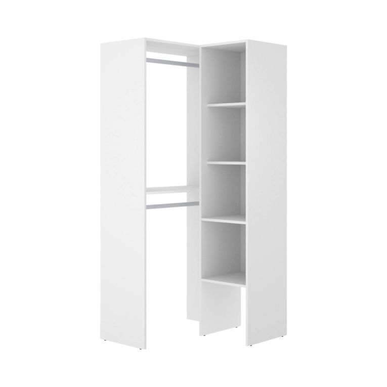 Cabina armadio angolare 5 ripiani bianca 79x185h cm - Arpagone