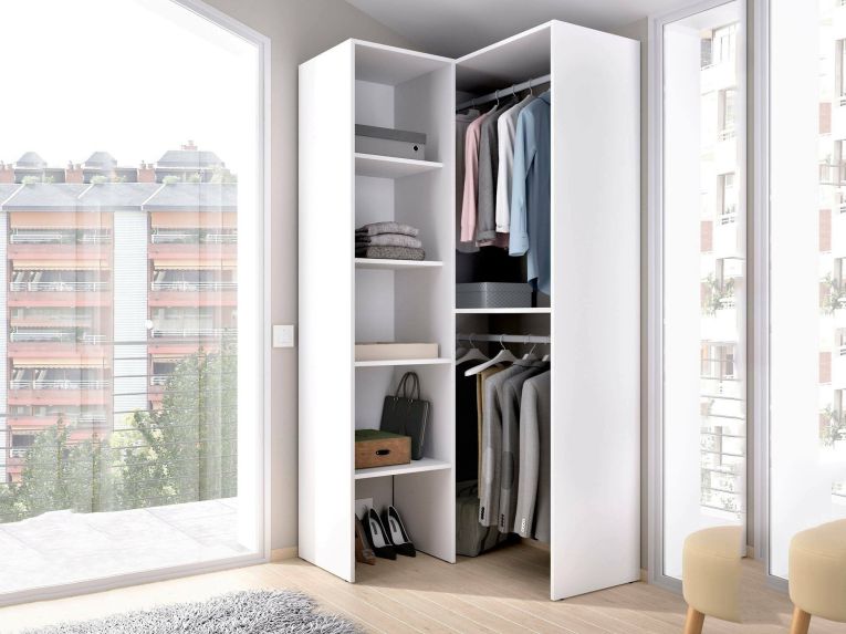 Cabina armadio angolare 5 ripiani bianca 79x185h cm - Arpagone
