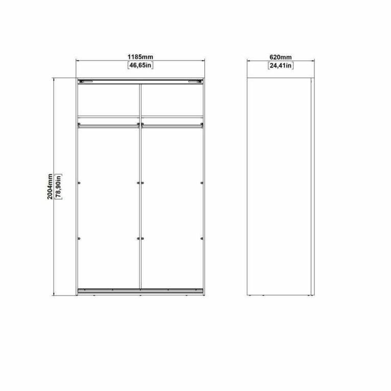 Cabina armadio classica bianca 118x200h cm - Ethelfleda