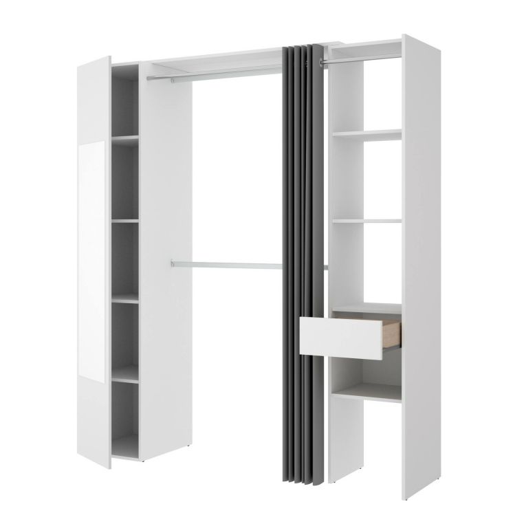 Cabina armadio classica bianca e antracite 177x205h cm - Aru