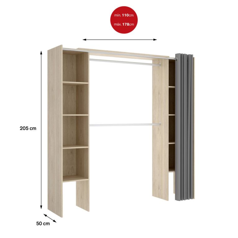Cabina armadio classica rovere 180x205h cm - Caloy