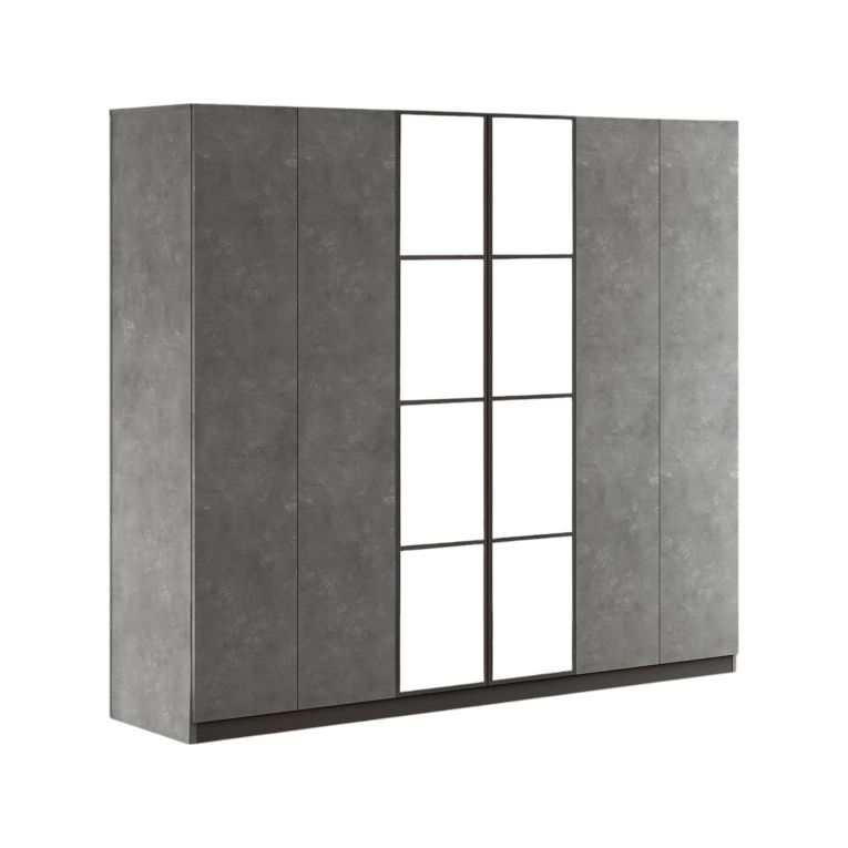 Cabina armadio con appendiabiti antracite e grigia 207x183h cm - Gaja
