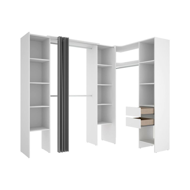 Cabina armadio con ripiani regolabili bianca 234x205h cm - Dindo