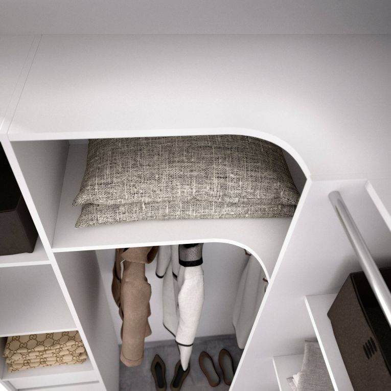 Cabina armadio con ripiani regolabili bianca 234x205h cm - Dindo