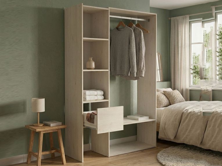 Cabina armadio con ripiani regolabili rovere 119x183h cm - Tsuruhime