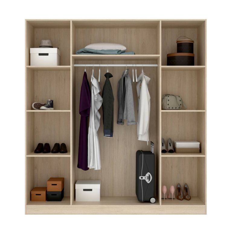 Cabina armadio con ripiani regolabili rovere 200x215h cm - Persefone