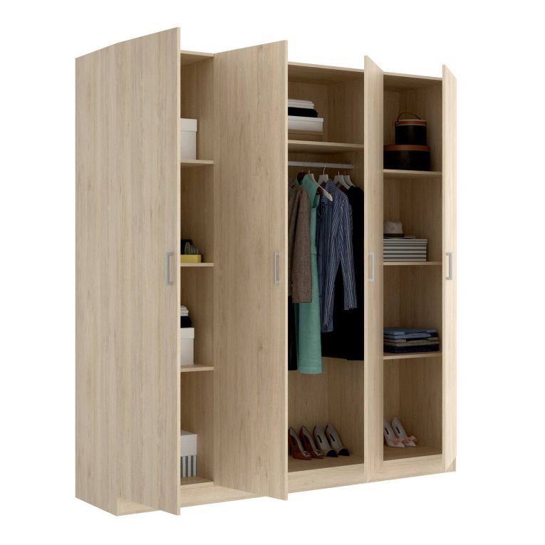 Cabina armadio con ripiani regolabili rovere 200x215h cm - Persefone