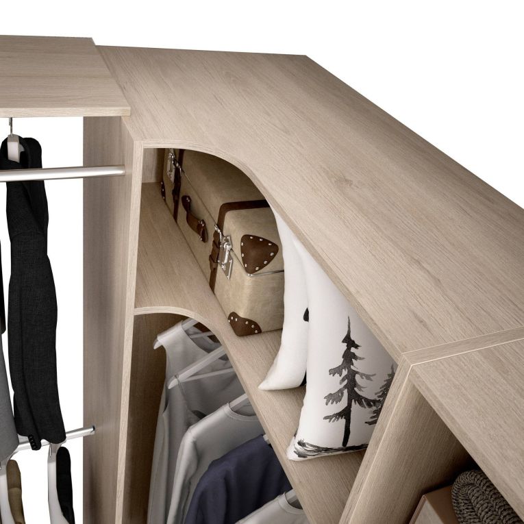 Cabina armadio con ripiani regolabili rovere 214x205h cm - Pali