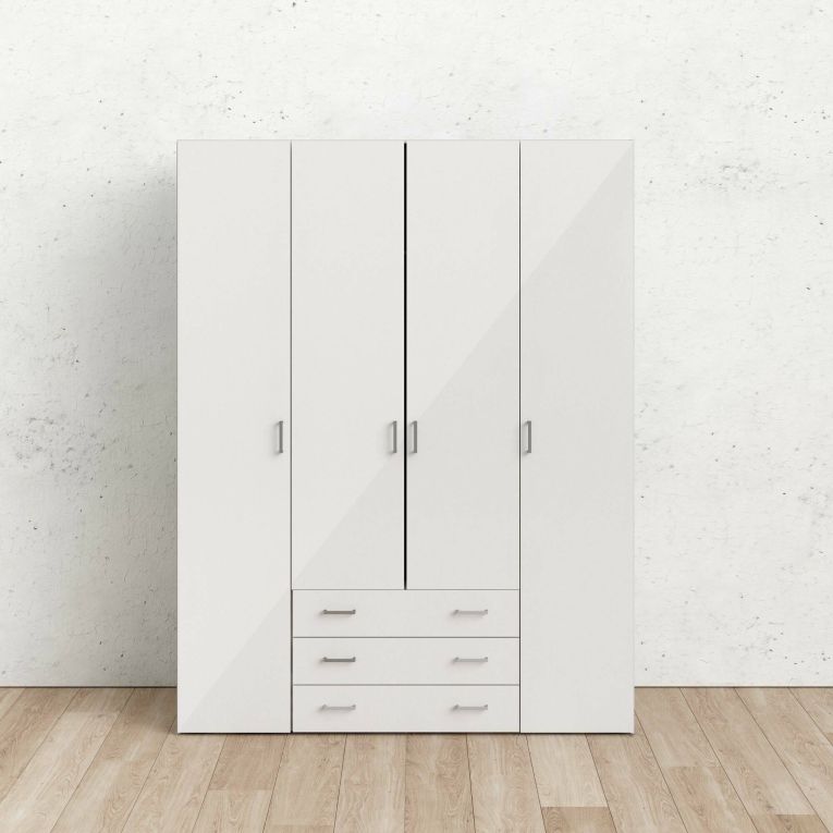Cabina armadio in legno bianca lucida 154x200h cm - Amoruccio