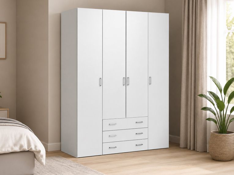 Cabina armadio in legno bianca lucida 154x200h cm - Amoruccio