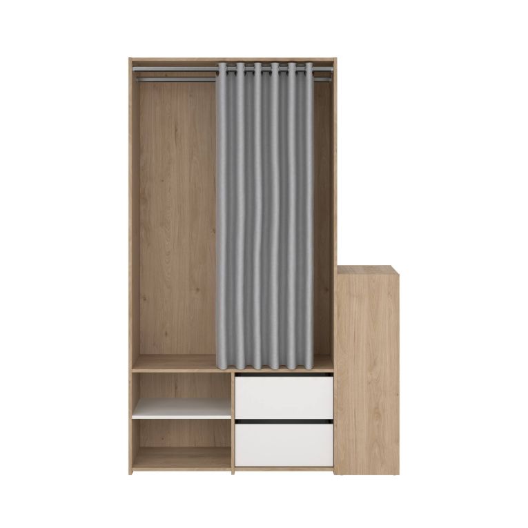 Cabina armadio in legno rovere e bianca 127x197h cm - Amaranto