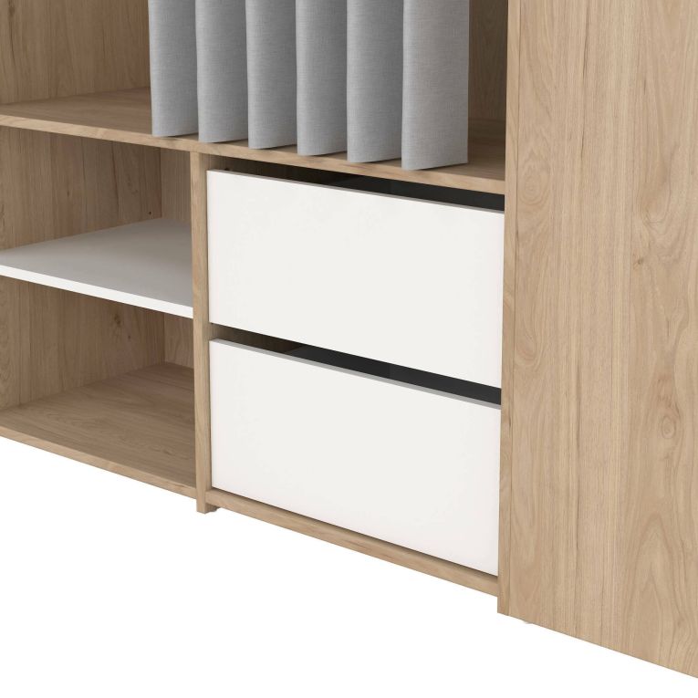 Cabina armadio in legno rovere e bianca 127x197h cm - Amaranto