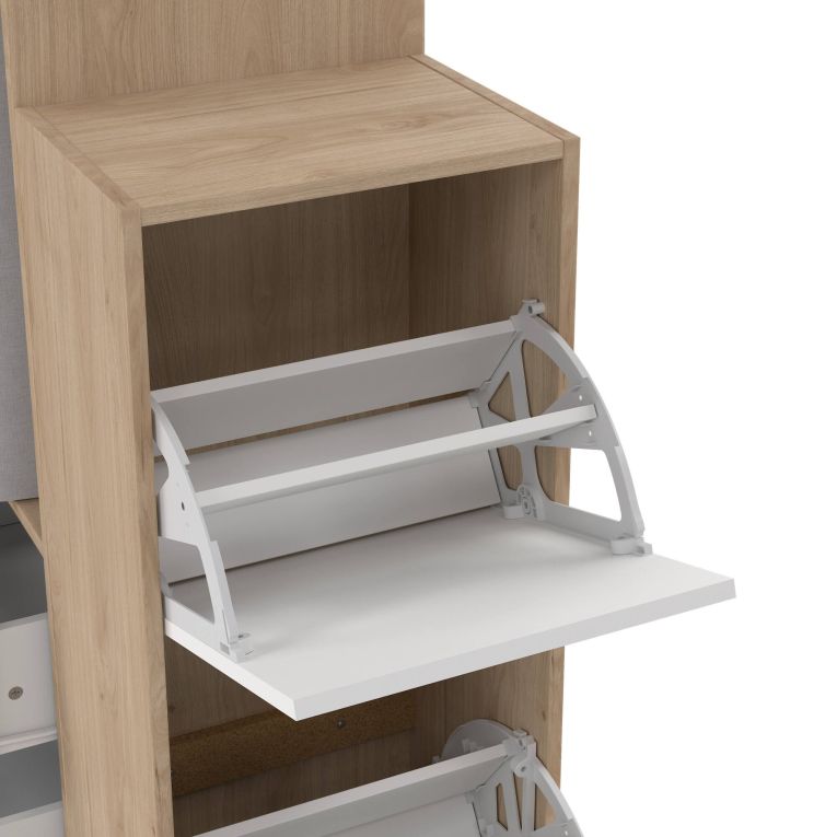 Cabina armadio in legno rovere e bianca 127x197h cm - Amaranto