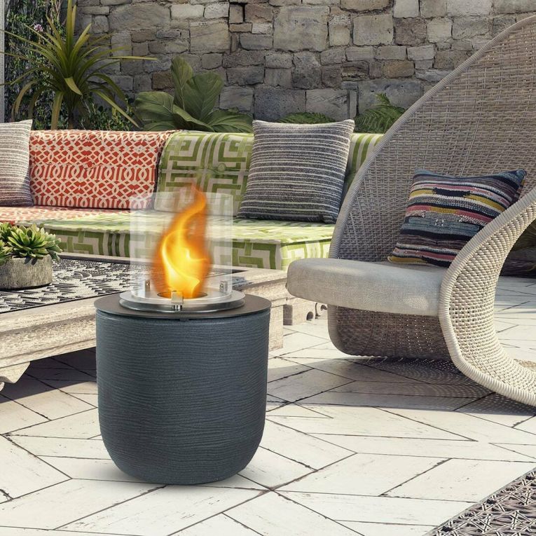 Caminetto a bioetanolo da tavolo 35x35x55h cm nero - Agazzano