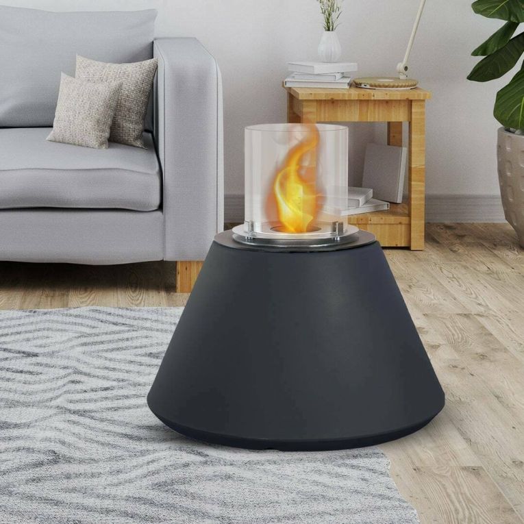 Caminetto a bioetanolo da tavolo 60x60x56h cm nero - Parbo