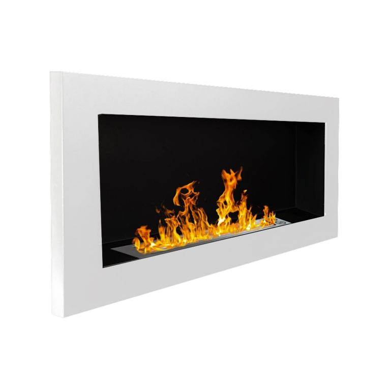 Camino a Bioetanolo Bianco Capacità 0.75 lt Superficie Riscaldabile 25 90x12x40h cm, Potenza (kw) 2.5 - Pedaso