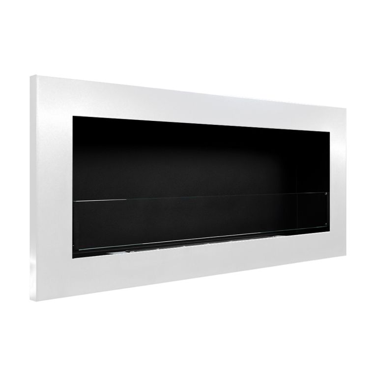 Camino a Bioetanolo Bianco Capacità 0.75 lt Superficie Riscaldabile 25 90x12x40h cm, Potenza (kw) 2.5 - Seulo