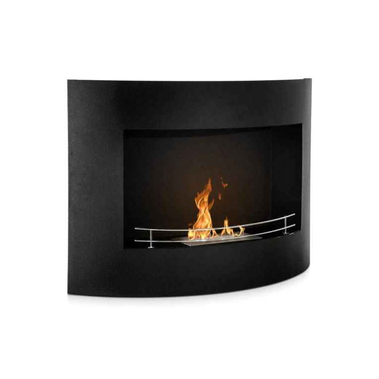 Camino a bioetanolo da parete 16x63x45h cm nero - Alpago