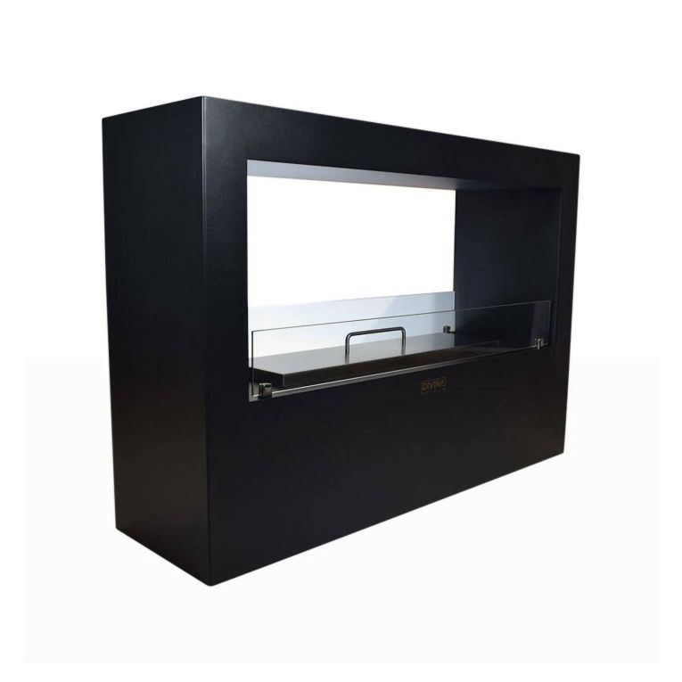 Camino a bioetanolo da pavimento 100x30x70h cm nero - Aicurzio