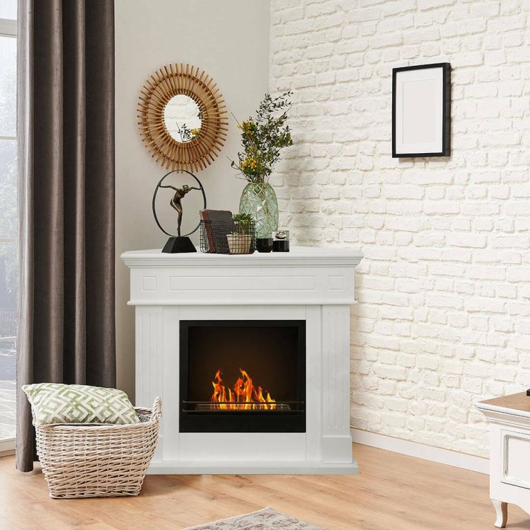 Camino a bioetanolo da pavimento 110x63x102h cm bianco - Irazu