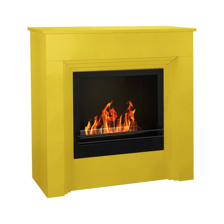 Camino a bioetanolo da pavimento 35x96x96h cm giallo - Kinsasa