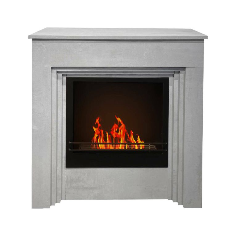 Camino a bioetanolo da pavimento 35x96x96h cm grigio - Kinsasa