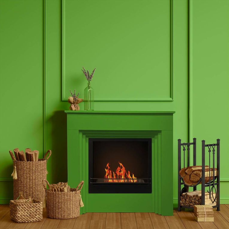 Camino a bioetanolo da pavimento 35x96x96h cm verde - Kinsasa