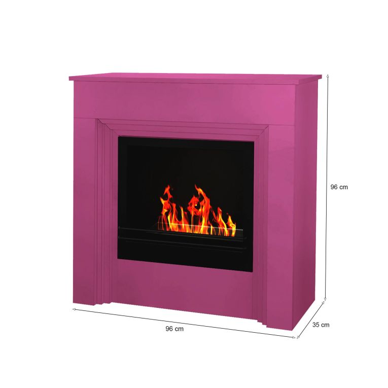 Camino a bioetanolo da pavimento 35x96x96h cm viola - Kinsasa