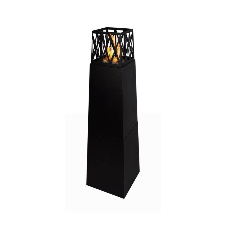 Camino a bioetanolo da pavimento 40x40x146h cm nero - Loihi