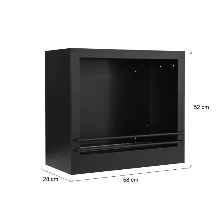 Camino a bioetanolo da tavolo 28x58x52h cm nero - Teguci