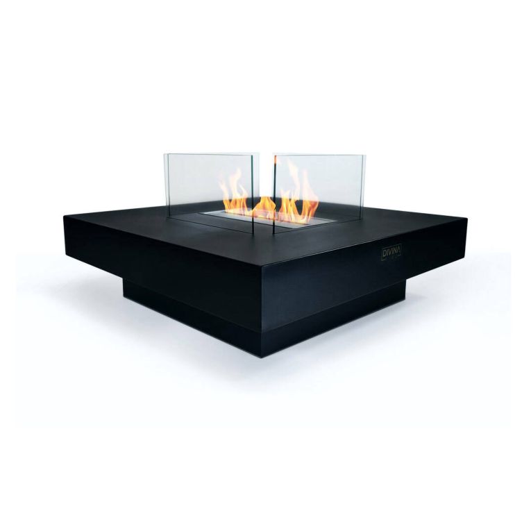 Camino a bioetanolo da tavolo 70x70x36h cm nero - Alife