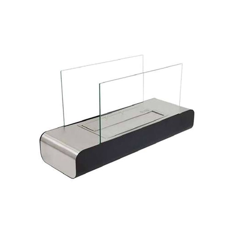 Camino a Bioetanolo Nero Argento Capacità 1.5 lt Potenza (kw) 3 20x60x35h cm, Superficie Riscaldabile 30 - Alpette