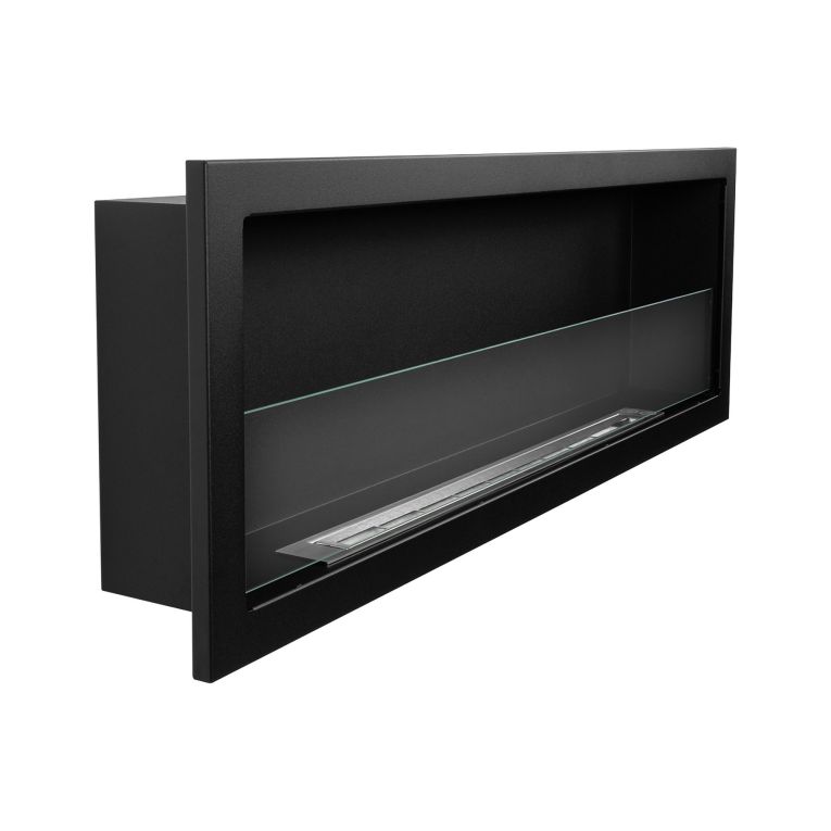 Camino a Bioetanolo Nero Capacità 1.25 lt Superficie Riscaldabile 30 120x15x40h cm, Potenza (kw) 3 - Pompiano
