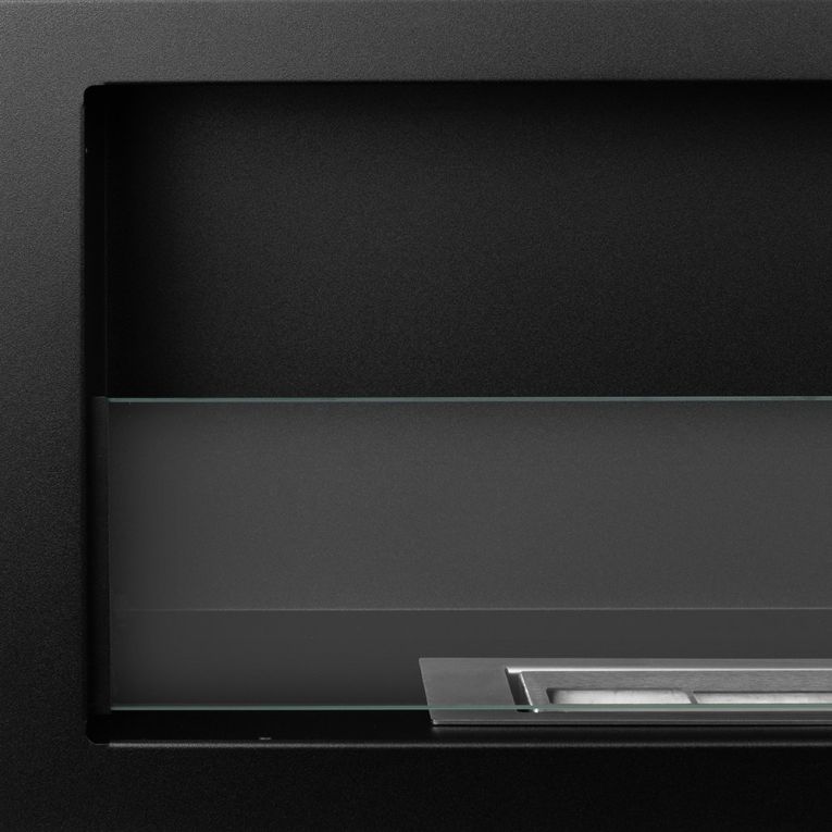 Camino a Bioetanolo Nero Capacità 1.25 lt Superficie Riscaldabile 30 120x15x40h cm, Potenza (kw) 3 - Pompiano