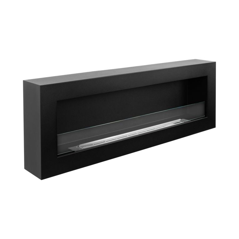 Camino a Bioetanolo Nero Capacità 1.25 lt Superficie Riscaldabile 30 120x15x40h cm, Potenza (kw) 3 - Praiano