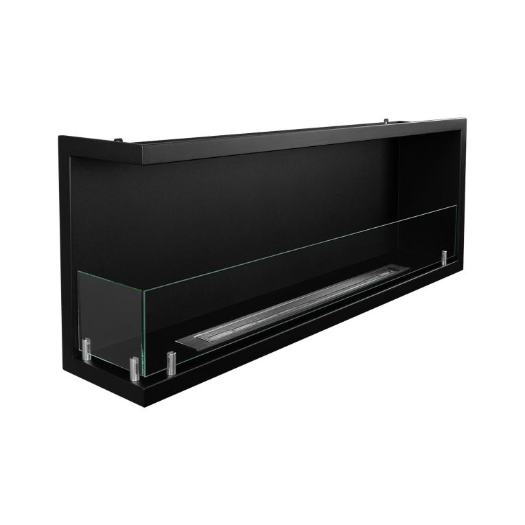 Camino a Bioetanolo Nero Capacità 1.25 lt Superficie Riscaldabile 30 120x22x45h cm, Potenza (kw) 3 - Lonigo