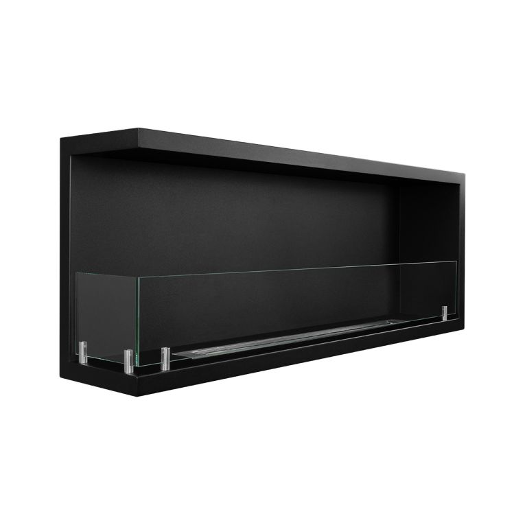 Camino a Bioetanolo Nero Capacità 1.25 lt Superficie Riscaldabile 30 120x22x45h cm, Potenza (kw) 3 - Lonigo