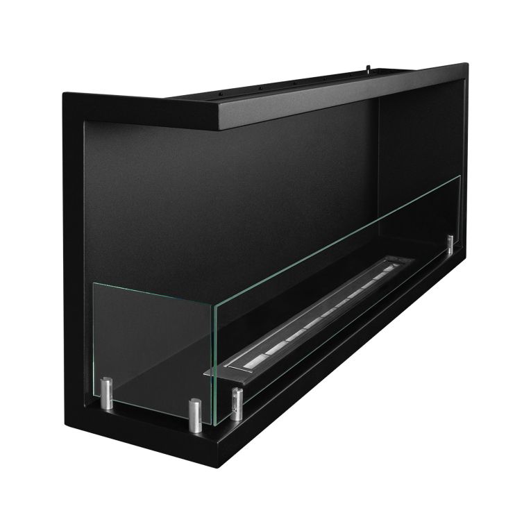 Camino a Bioetanolo Nero Capacità 1.25 lt Superficie Riscaldabile 30 120x22x45h cm, Potenza (kw) 3 - Lonigo