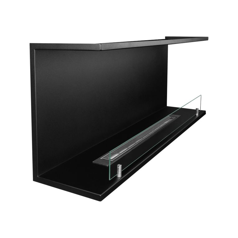 Camino a Bioetanolo Nero Capacità 1.25 lt Superficie Riscaldabile 30 m2 120x24x45h cm, Potenza (kw) 3 - Pertosa