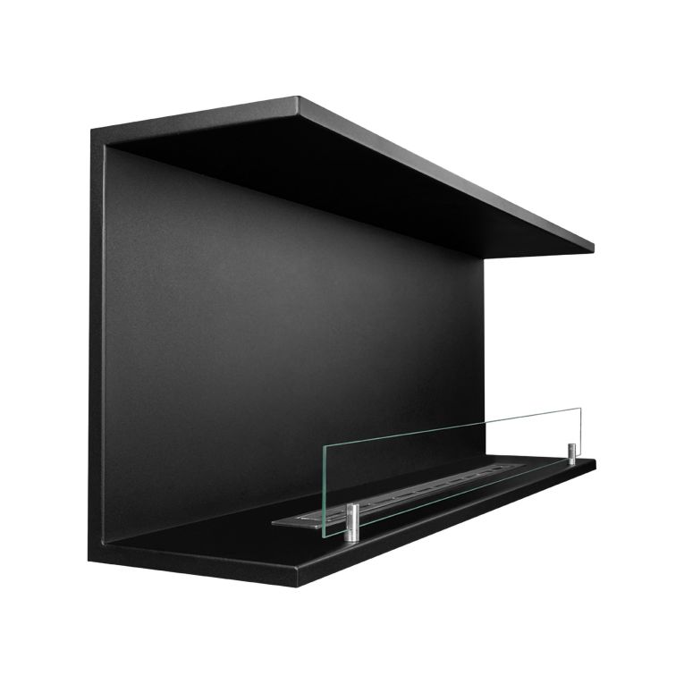 Camino a Bioetanolo Nero Capacità 1.25 lt Superficie Riscaldabile 30 m2 120x24x45h cm, Potenza (kw) 3 - Pertosa