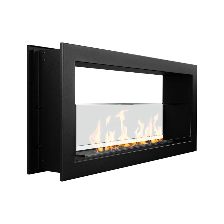 Camino a Bioetanolo Nero Capacità 1.5 lt Superficie Riscaldabile 30 90x15x40h cm, Potenza (kw) 3 - Guardea