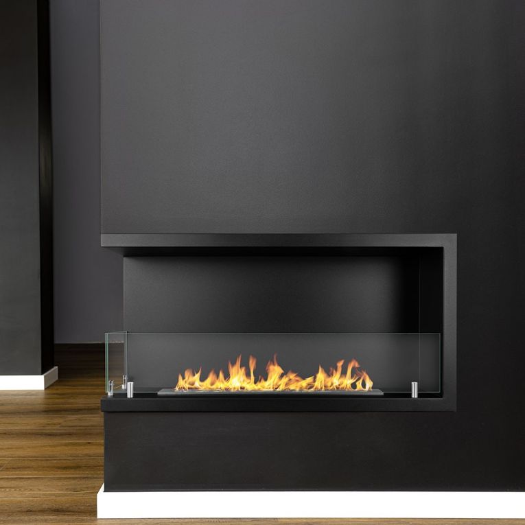 Camino a Bioetanolo Nero Capacità 1.5 lt Superficie Riscaldabile 30 90x22x45h cm, Potenza (kw) 3 - Garzeno