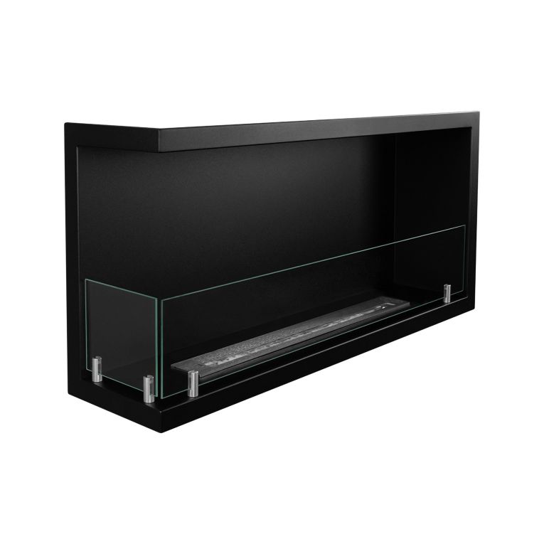 Camino a Bioetanolo Nero Capacità 1.5 lt Superficie Riscaldabile 30 90x22x45h cm, Potenza (kw) 3 - Garzeno