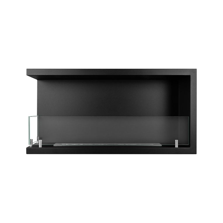 Camino a Bioetanolo Nero Capacità 1.5 lt Superficie Riscaldabile 30 90x22x45h cm, Potenza (kw) 3 - Garzeno