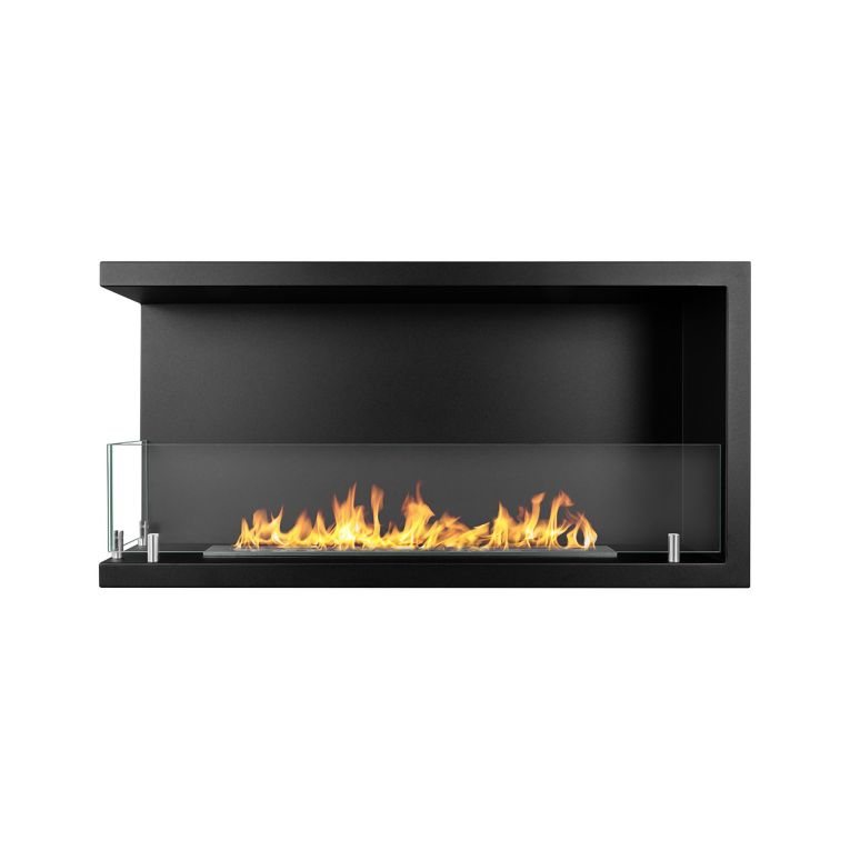 Camino a Bioetanolo Nero Capacità 1.5 lt Superficie Riscaldabile 30 90x22x45h cm, Potenza (kw) 3 - Garzeno