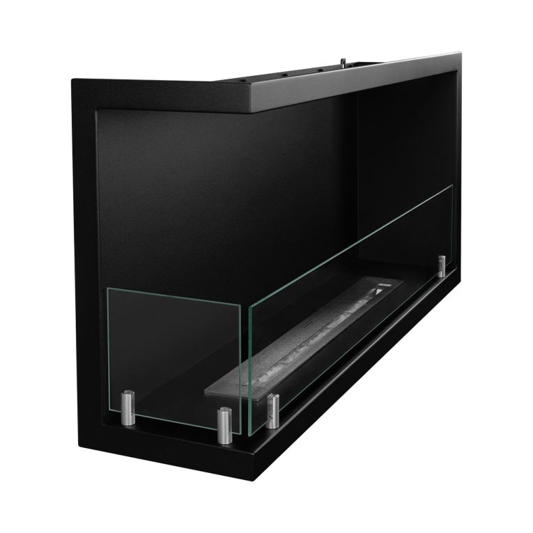 Camino a Bioetanolo Nero Capacità 1.5 lt Superficie Riscaldabile 30 90x22x45h cm, Potenza (kw) 3 - Garzeno